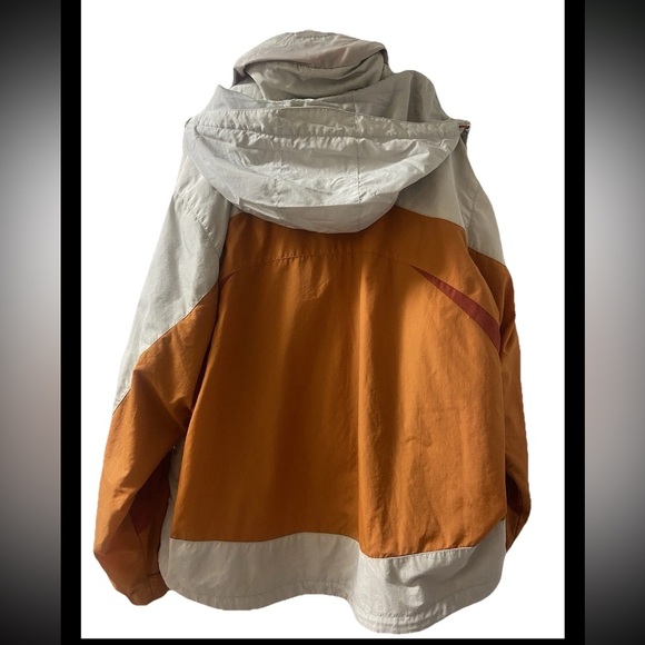 LL Bean Waterproof Ski Jacket Removeable Hood Men's Xl Coat Orange Grey X-large - Picture 3 of 8